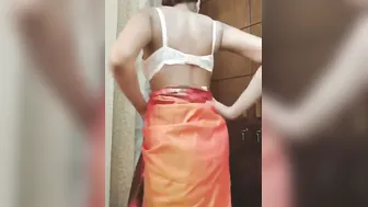 Sexy Babe Slowly Removing Her Saree Teasing Me Before Sex