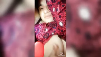 Village Wife Exposing Her Soft Pale Boobs In Bedroom For Camera