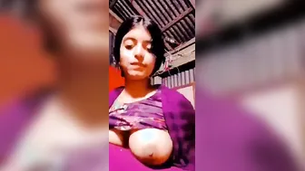 Bengali Babe Teasing With Her Huge Round Boobs In Bedroom Today