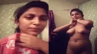 Shy GF Stripping Naked And Showing Everything For Bf