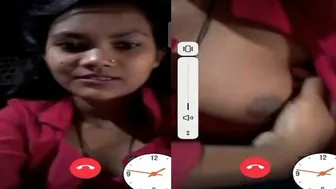 Village Girl Flashing Her Natural Boobs During Video Call Fun