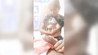 Skinny Bhabhi Showing Off Her Tits While Stroking My Hard Cock