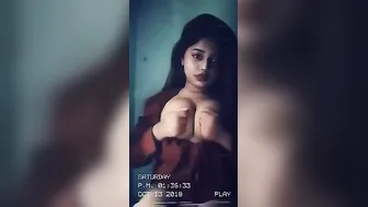 Busty Village Babe Squeezing Her Big Boobs On Camera Teasing