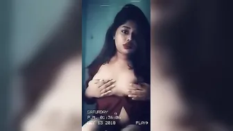 Busty Village Babe Squeezing Her Big Boobs On Camera Teasing