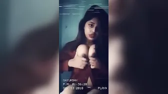 Busty Village Babe Squeezing Her Big Boobs On Camera Teasing