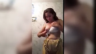 Indian Married Bhabhi Revealing Milky Breasts And Bushy Wet Cunt
