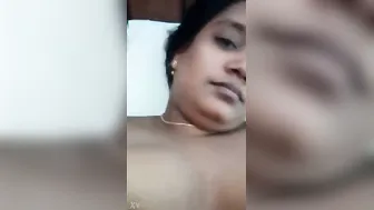 Curvy Wife Posing Naked On Bed Recording Video For Her Lover
