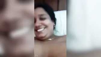 Curvy Wife Posing Naked On Bed Recording Video For Her Lover