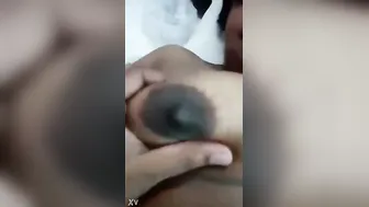 Curvy Wife Posing Naked On Bed Recording Video For Her Lover