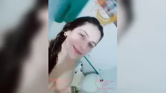 Busty Slut Bathing Naked And Fingering Herself In The Bathroom