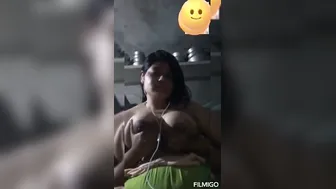 Slutty Babe Flashing Her Huge Tits During Our Late Night Call