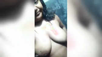 Curvy Babe Bathing Naked Showing Off Her Massive Natural Tits