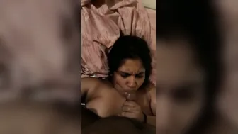 Paid Whore On Her Knees Servicing Client Until He Cums