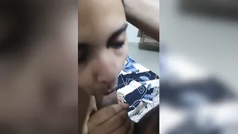 Pretty GF Deepthroating And Swallowing His Hot Load