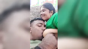 Worshipping My Bhabhi's Huge Tits Outdoors Behind The House