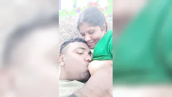 Worshipping My Bhabhi's Huge Tits Outdoors Behind The House