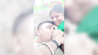 Worshipping My Bhabhi's Huge Tits Outdoors Behind The House