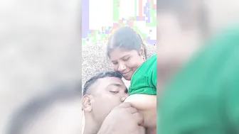 Worshipping My Bhabhi's Huge Tits Outdoors Behind The House