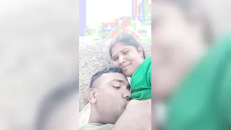 Worshipping My Bhabhi's Huge Tits Outdoors Behind The House
