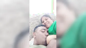 Worshipping My Bhabhi's Huge Tits Outdoors Behind The House