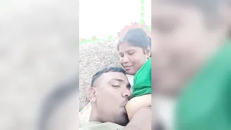 Worshipping My Bhabhi's Huge Tits Outdoors Behind The House
