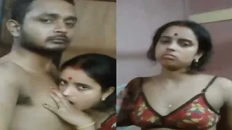 Newlywed Couple Getting Intimate Showing Their First Time Together