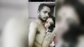 Newlywed Couple Getting Intimate Showing Their First Time Together