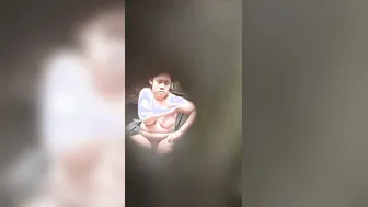 Secretly Filming My Chubby Neighbor Taking Nude Bath At Home