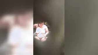 Secretly Filming My Chubby Neighbor Taking Nude Bath At Home