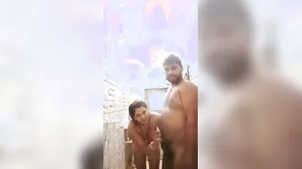 Married Couple Sneaking Quickie Fuck In Bathroom Stall