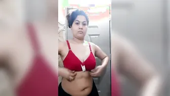 Married Woman Stripping Down Trying On Her New Lingerie For Him