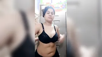 Married Woman Stripping Down Trying On Her New Lingerie For Him