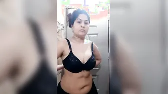 Married Woman Stripping Down Trying On Her New Lingerie For Him