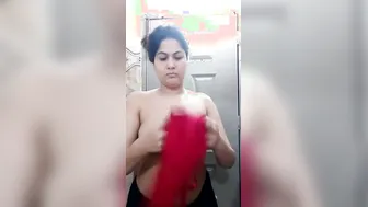 Married Woman Stripping Down Trying On Her New Lingerie For Him