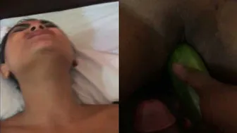 Naughty Village Girl Fucking Herself With Cucumber In Bedroom