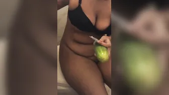 Naughty Village Girl Fucking Herself With Cucumber In Bedroom