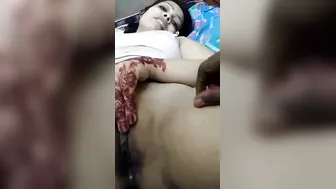 Newly Married Babe Riding Hubby On Their First Night Together