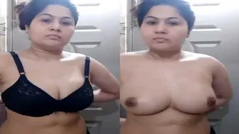 Desi Wife Trying On Tight Bra Exposing Her Full Breasts On Camera