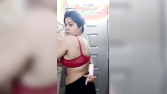 Desi Wife Trying On Tight Bra Exposing Her Full Breasts On Camera
