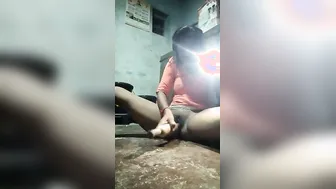 Naughty Housewife Using Wooden Belan To Pleasure Herself At Home