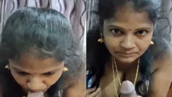 South Indian Wife Sucking Cock Like A Pro In Bedroom Blowjob