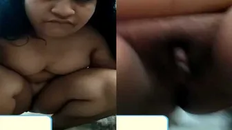 Village Girl Spreading Tight Pink Pussy For Boyfriend On Phone