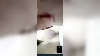 Skinny GF Playing With Dildo On Video Call For Lover