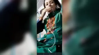 Skinny GF Playing With Dildo On Video Call For Lover