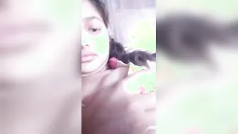 My GF Showing Her Pink Nipples And Perky Natural Tits