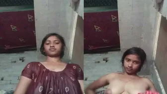 Indian GF Flashing Boobs While Changing Dress At Home