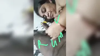 Mature Village Aunty Giving Sloppy Blowjob To Younger Lover
