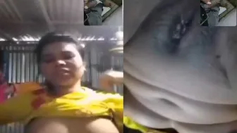 Slum GF Flashing Her Tits And Pussy For Her Boyfriend