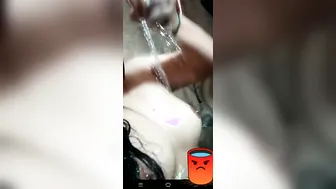 Bathing GF Showing Off Her Perky Boobs Fully Naked