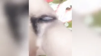 My Hairy Pussy GF Spreading Her Wet Lips For The Lens